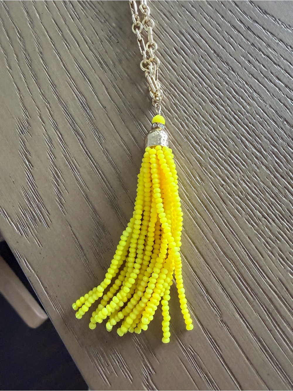 Lilly Pulitzer yellow tassle necklace - Picture 2 of 3